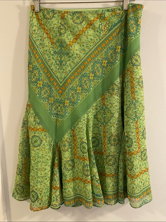 Coldwater Creek Dresses & Skirts - Coldwater Creek Green Printed Circle Skirt